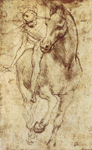 Estudio de caballo y jinete de Leonardo da Vinci