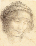 Dibujo Cabeza de Santa Ana de Leonardo da Vinci
