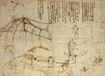 Diseno de m�quina voladora de Leonardo da Vinci