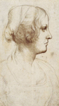 Estudio perfil joven mujer de Leonardo da Vinci