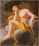 cuadro venus duerme entre las nubes de Simon Vouet