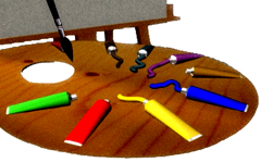 Paleta de pintor Repro-Arte. Volver al inicio