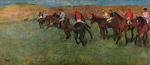 Caballos de carrera antes de la salida - Degas